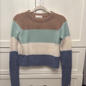 OCB Striped Crewneck Sweater in Brown, Mint, Cream & Blue